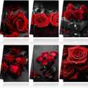 Breling Set of 6 Red Rose Kitchen Towels Vintage Themed Dish Towel Bathroom Decorative Rustic Cloths Tea Towels for Kitchen Bathroom Home Cooking Housewarming Gifts, 14 x 21 Inch