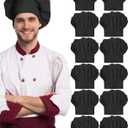 Geyoga 12 Pcs Chef Hat Adult Adjustable Elastic Tall Baker Hat for Cooking Kitchen Cap Uniform for Men Women Christmas