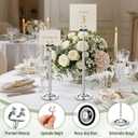 Kathfly Silver 12 Set Table Number Holders Adjustable Metal Place Card Holders Harp-clip Tabletop Sign Stands Detachable Card Holder for Weddings Birthday Restaurants Table Decor (7.9-13.2 Inch)