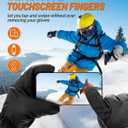 Winter Gloves Men Women Waterproof Warm Ski Gloves for Cold Weather Windproof Snow Touch Screen Gloves for Running Cycling Outdoor Work & Sports (Black, L)
