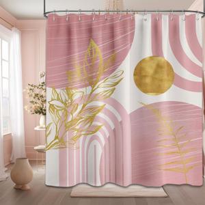 ORTIGIA 3 in 1 Waterproof Shower Curtain and Clear PEVA Liner Set with 12 Double Sided Metal Shower Curtain Hooks, Black Misty Forest Tree Soft Fabric Shower Curtain for Bathroom - 72 Wx72 L