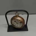 NIKKY HOME Small Retro Desk Clock, Silent Non-Ticking Classic Battery Operated Decorative Table Mantel Shelf Clock for Living Room