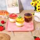 100 Sets 5 Oz Mini Dessert Cups with Spoons, Clear Plastic Parfait Glasses with Gold Rim, Small Cake Shooter Cups for Party Wedding Events Supplies