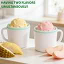Pukomc Ice Cream Maker Machine for Home Use, with Two Ice Cream Bowls,Simple Operation and Easy to Clean,White Green