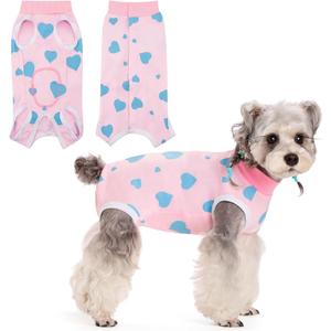 Coppthinktu Recovery Suit for Dogs After Surgery, Dog Onesie Surgery Recovery Suit for Female Spay, Soft Surgical Pajamas Bodysuits for Puppy to Prevent Licking Dog Cone Alternative (Small)