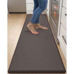 DEXI Kitchen Mat Cushioned Anti Fatigue, Extra Long Large Comfort Standing Floor Mats Waterproof, Memory Foam Antifatigue Runner Rug for Desk Office, Sink, Laundry, 70x20, Brown
