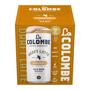 La Colombe Coffee, Caramel Latte, 9 fl oz Cans, 4 Pack, Caf Frothy Texture, Real Ingredients Like Oatmilk & Sugar, Specialty Grade Coffee Beans, Ready-to-Drink On-the-Go, Best If Enjoyed By 05/11/2025
