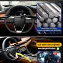 Tevlaphee Steering Wheel Lock Anti-Theft Device Security Car Lock Anti Theft Car Device Visible Antitheft Locking Devices Adjustable Car Wheel Lock for Cars with 3 Keys (Black)