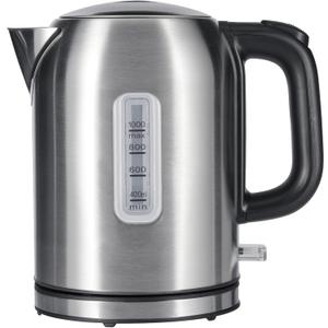 Amazon Basics Electric Kettle, Tea Kettle & Water Boiler with Auto Shut-Off, Boil Dry Protection, Strix Thermostat, BPA-Free, 1500W, 1.1Qt (1L), Stainless Steel, New Model, Black & Silver