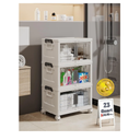 OlarHike 23QT Stackable Storage Bins with Lids - Folding Storage Box with Doors and Wheels, Collapsible Plastic Storage Bins for Closets and Organization, Bathroom, Gifts, 3 Pack Cubes