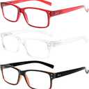 NORPERWIS 5 Pair Reading Glasses Quality Lightweight Blue Light Blocking Eyeglasses with Spring Hinge Readers for Women Men (Mix Color-6, 3.50)