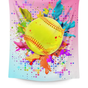 Softball Gifts - 50x40 Inches Sports Throw Blanket for Team, Girls Age 6-8 - Softball Accessories for Girls - Pink Soft Warm Cozy Blankets for Couch, Travel & Camping