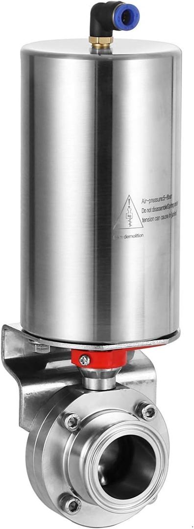 1.5" SUS304 Tri Clamp Sanitary Single Action Dust Butterfly Valve with Single Acting Pneumatic Actuator