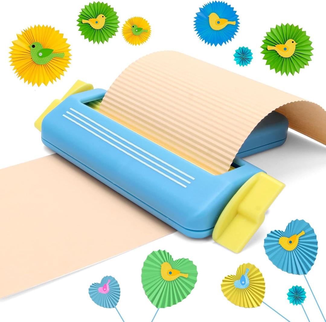 Paper Crimper for Crafts, AngleKai Craft Paper Crimper Tool for Making Wave Shaper, DIY Arts Crafts (Blue)