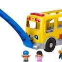 Fisher-Price Little People Toddler Learning Toy, Big Yellow Bus Musical Pull-Along Vehicle & 4 Figures for Pretend Play, Kids Ages 1+ Years, One Size