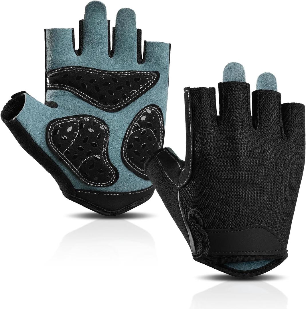 Braventure Cycling Gloves for Men: Bike Gloves Half Finger Road Bike MTB Gloves, Anti-Slip Bicycle Glove for Fitness Outdoor Sports (Medium)