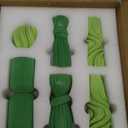6 Pcs Pillar Candles Modern Aesthetic Ribbed Decorative Candle Set Cute Soy Wax Scented Ribbed Decor for Home(Green,2.36-6.89 Inch)
