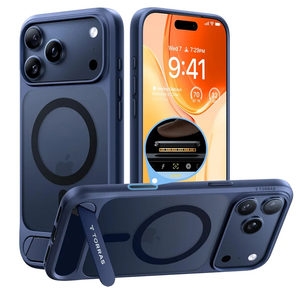 TORRAS Strong Magnetic & Seamless Stand for iPhone 17 Pro Max Case, Fit for MagSafe, Military Grade Drop Protection, Invisible Adjustable Kickstand, Camera Control Button, Translucent Matte Deep Blue