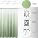 Creative Home Ideas Bathroom Sets with Shower Curtain and Rugs| Shower Curtain Sets with Rugs Includes Shower Curtain, Liner Set, 2 Chenille Bathmats and 12 Hooks | 70" x 72"| Sage Green/White