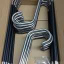 18 Pack Space Saving Open Ended Metal Pant Hangers, Non Slip Jean Hangers for Men and Women, Closet Storage Organizer for Clothes Leggings Slacks Trouser Ties (Black)