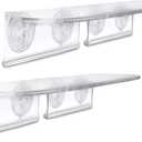Window Garden Double Veg Ledge - Window Shelf for Plants, Clear Acrylic Shelves - Suction Cup Indoor Plant Holder - Glass Window Sill Extender for Microgreens Kit, Seed Starter Pots, Planters (2 Pack)