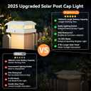 4x4 Solar Post Cap Lights Outdoor 16 Packs for 5x5 Vinyl/Wooden Posts, Waterproof Solar Powered Fence Cap Light with Warm/Cool Lighting, White 16LEDs Deck Caps Lights for Yard, Garden, Patio