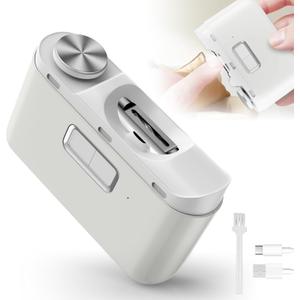 Electric Nail Clipper - 2 In 1 Automatic Nail Clipper with LED Light & Debris Collector  2 Speed Nail Trimmer & Polisher - Rechargeable Baby Nail File Grinder  Nail Care Tool for Kids/Adults/Seniors