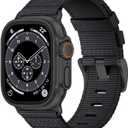 Nylon Watch Band for Apple Watch, Adjustable Breathable iWatch Straps for Apple Watch, Size: 44/45/46/49/42mm(Series 3)