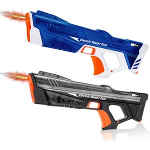 2Packs Electric Water Gun for Kids & Adults, Automatic Fill Up, Powerful Squirt Guns with 28-32 FT Long Range, Summer Outdoor Pool Beach Water Pistol/Blaster Toys