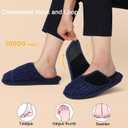 Besroad Slippers for Women Memory Foam House Bedroom Slippers Adjustable Corduroy House Slides Sandals Shoes (Blue, M)