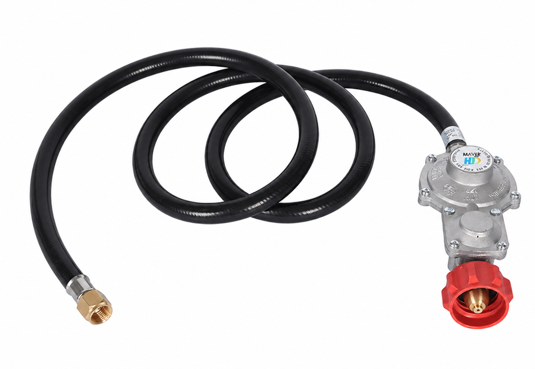 GasSaf 5FT Two Stage Propane Regulator with Hose for Dual Fuel Generator, RV Appliance,Gas Stove and More