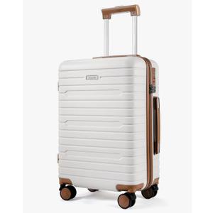 Carry on Luggage 22x14x9 Airline Approved with Spinner Wheels, Hardside Lightweight 20" Carry on Suitcase Airline Approved TSA Lock (Beige)