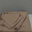 JIYUAN 100% Washed Cotton Duvet Cover Set 3 Pieces King, 1 Duvet Cover 104x90 Inches(Comforter Not Included) and 2 Pillowcases, Linen Feel Bedding Set Comfy and Breathable, Light Brown