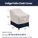Vailge Patio Chair Covers, Lounge Deep Seat Cover, Heavy Duty and Waterproof Outdoor Lawn Patio Furniture Covers (Beige&Blue, 2 Pack-Large)