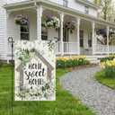5 x CROWNED BEAUTY Spring Home Sweet Home Garden Flag Eucalyptus Welcome 12x18 Inch Double Sided Small Floral Seasonal Holiday Decoration for Outdoor Lawn Yard