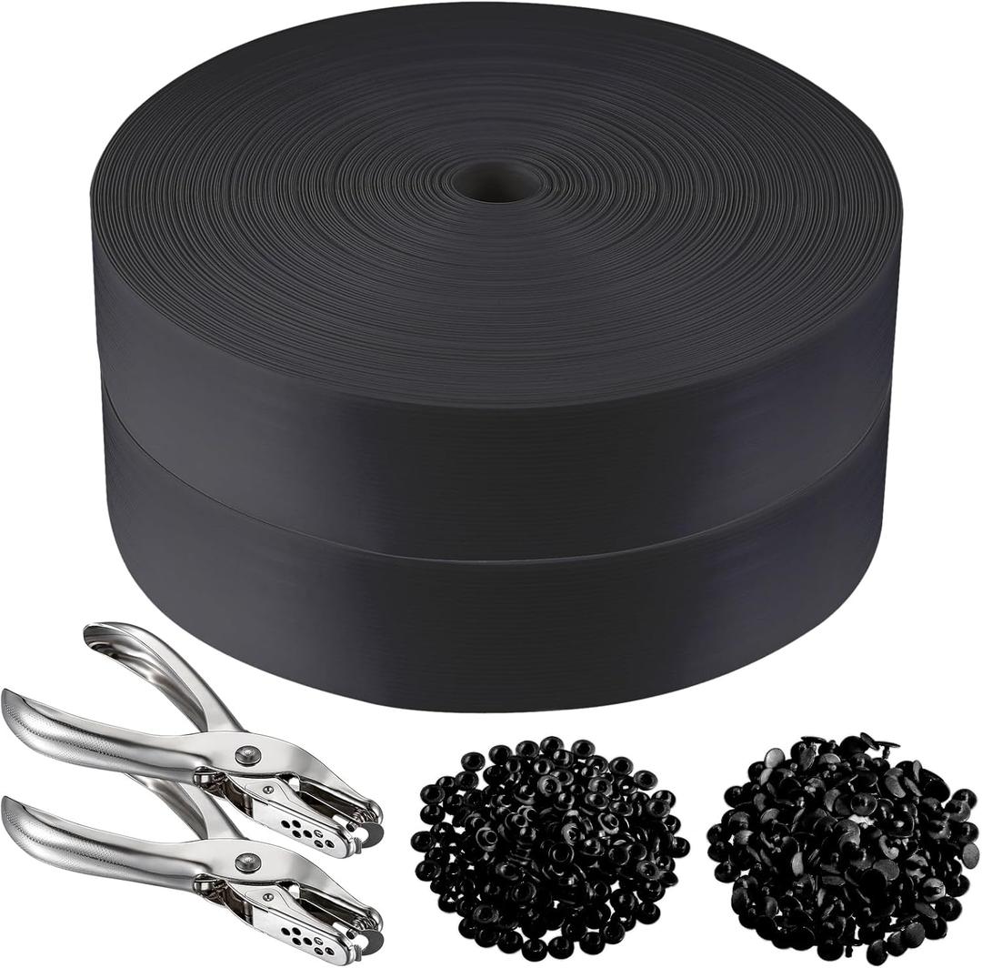 Chain Link Fence Privacy Strip, Privacy Fence, 492 ft. Fence Privacy Strip, (Includes 400 Clasps + 2 Hole Punch) BlackSuitable for Decks, patios,grates, Wire mesh and More.