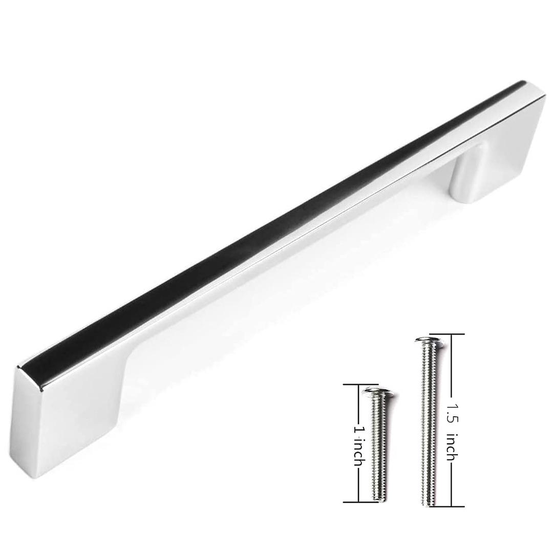 Wood Grip Slick Cabinet Pull - 5 7/8 Chrome Finish (5" Hole Center)