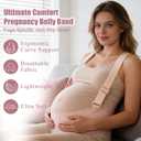 Upgraded Pregnancy Belly Band, Ultra-soft & Cozy Maternity Belly Bands for Pregnant Women, Adjustable Pregnancy Belt with Back Brace Straps for Abdomen, Back & Waist (M)