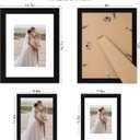 Hongkee 9x12 Picture Frame Set of 4, Made of Real Glass and Rustic Black Frame - Display Picture 6x8 with Mat or 9 x 12 Without Mat, 9 by 12 Photo for Wall or Tabletop