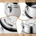 4 Pcs Stainless Steel Bento Box Bulk, 101 oz
Reusable 304 Stainless Steel Food Storage Containers with Lockable Clips to Leak Proof, Dishwasher Safe
