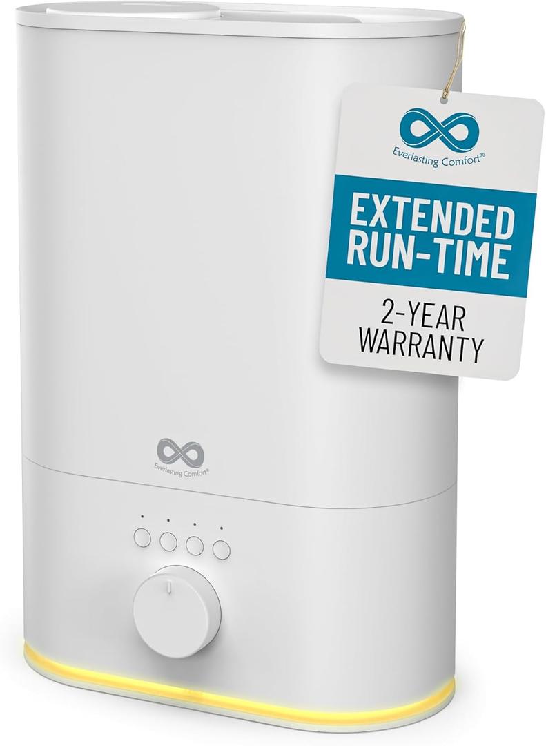 Upgraded Quiet Humidifier Large Room  Extended Run Time, Top Fill Humidifiers for Bedroom, Easy to Clean, Aromatherapy Compatible by Everlasting Comfort