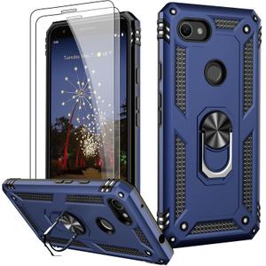 LUMARKE for Google Pixel 8 Pro Case with Screen Protector,Pass 16ft. Drop Tested Military Grade Protective Phone Cover with Magnetic Ring Kickstand Compatible with Car Mount Holder Blue