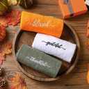 Peryiter 3 Pcs Farmhouse Bathroom Decor Hand Towels 14x29 Inch Cotton Bath Towels Rustic Embroidered for Boho Kitchen Decor Inspirational Christian Gift(Yellow Green White,Blessed Thankful Grateful)