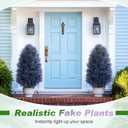 Daifunli 2 Pack 3ft Artificial Lavender Topiary Tree Faux Lavender Bush Large Outdoor Plants, Topiary Ball with Ground Spike UV Resistant, Fake Shrub Greenery Plants Tree for Porch, Home, Garden Decor
