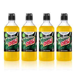 SodaStream Mountain Dew Zero New Pour Bottles Soda Drink Mix, 14.9 Fl oz. (Pack of 4)