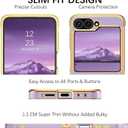 BENTOBEN for Samsung Galaxy Z Flip 6 5G Case, Cute Heart Luxury Gold Plating Slim Flexible TPU Bumper Protective Galaxy Z Flip6 Cover, Women Girls Phone Case for Samsung Z Flip 6 6.7'',Purple