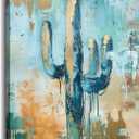Cactus Canvas Wall Art Saguaro Picture Southwestern Art Arizona Desert Painting Watercolor Prints Succulent Poster for Bathroom Living Room Decor Framed(Art-3,16.00x24.00 inch)