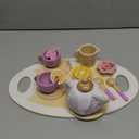 BUYGER Kids Wooden Tea Party Set for Little Girls Toddler Pretend Play Food Kitchen Accessories Princess Birthday Gifts for Ages 3 4 5 Years Old
