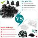 Outdoor String Lights Clips, Weatherproof Cable Hanger Hooks for Hanging Fairy Lights, Holiday Decor - Black, 50 Pack