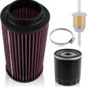7080595 Air Filter with Fuel Filter Oil Filter Set Compatible with Polaris Sportsman 400 500 550 Xpedition 325 425 Magnum 325 500